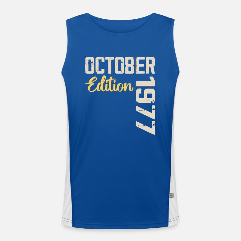 Oktober 1977 Vintage - Retro Geburtstagsgeschenk Funktionelles Kontrast-Tank Top für Männer 