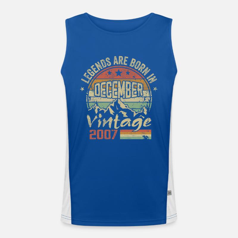 Legends were born in December 2007 - December 2007 Men's Functional Contrast Tank Top 