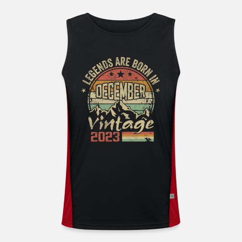 Legenden wurden im Dezember 2023 geboren - 2023 Dezember Funktionelles Kontrast-Tank Top für Männer 