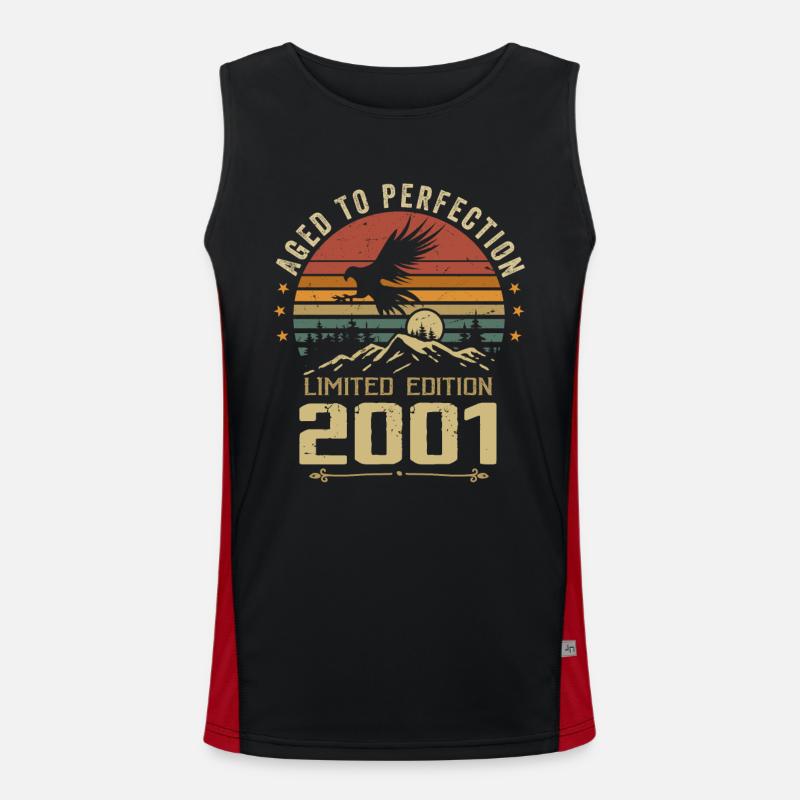 2001 Original Vintage Retro 2001 Anniversary Men's Functional Contrast Tank Top 