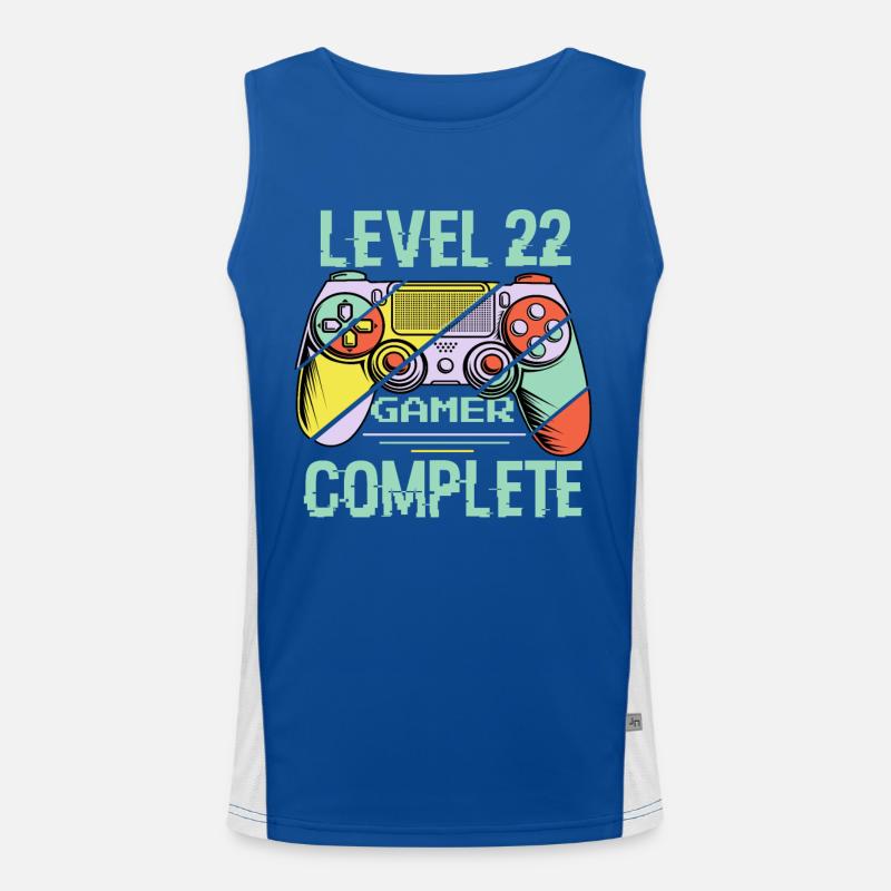 Niveau 22 complète 22 Ans Gamer Level 22 Complete Débardeur respirant contrasté Homme 