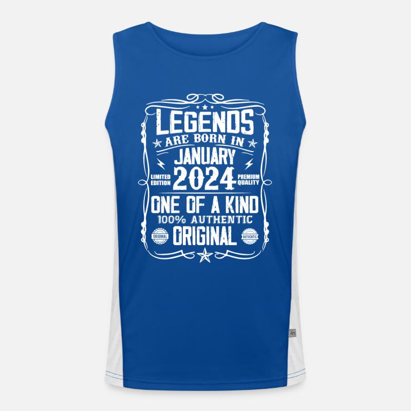 Geburtstagsgeschenk geboren im Januar 2024 Funktionelles Kontrast-Tank Top für Männer 