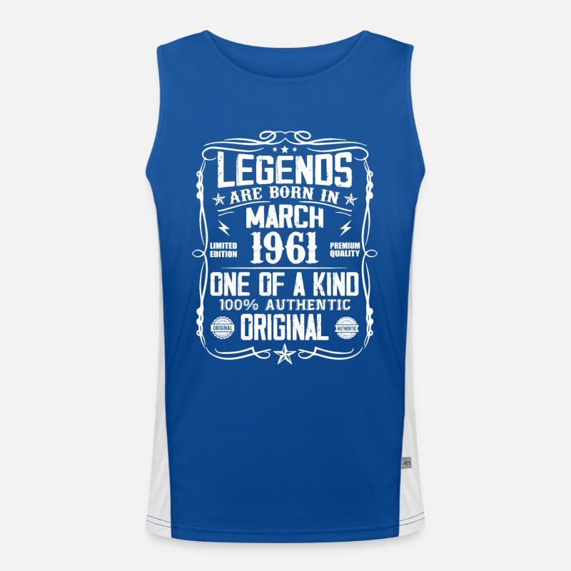 March 1961 Vintage 63 Years Anniversary Gift Men's Functional Contrast Tank Top 
