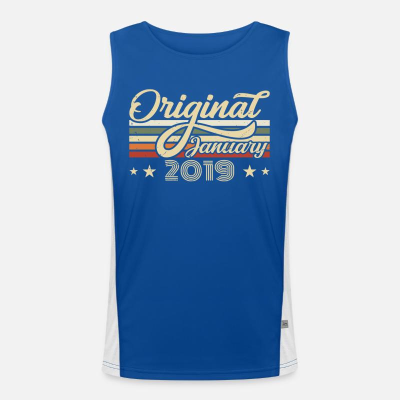 Anniversaire Janvier 2019 Janvier Né en Janvier Débardeur respirant contrasté Homme 