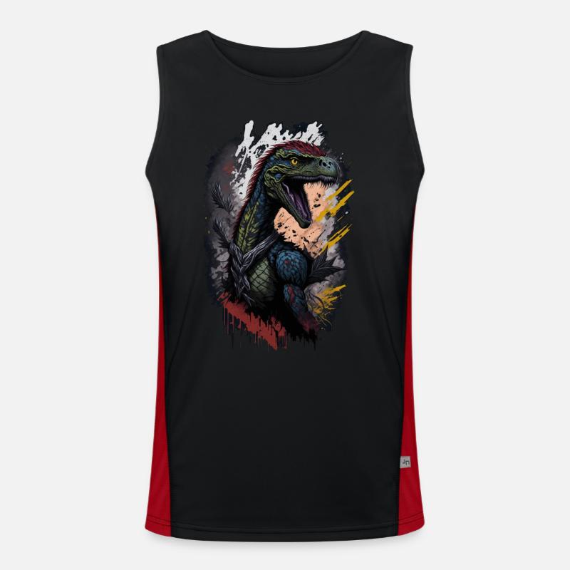 Velociraptor Funktionelles Kontrast-Tank Top für Männer 