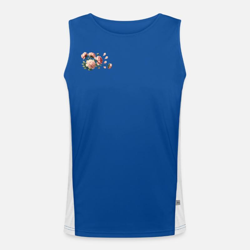 Romantische rosa Pfingstrosen Funktionelles Kontrast-Tank Top für Männer 