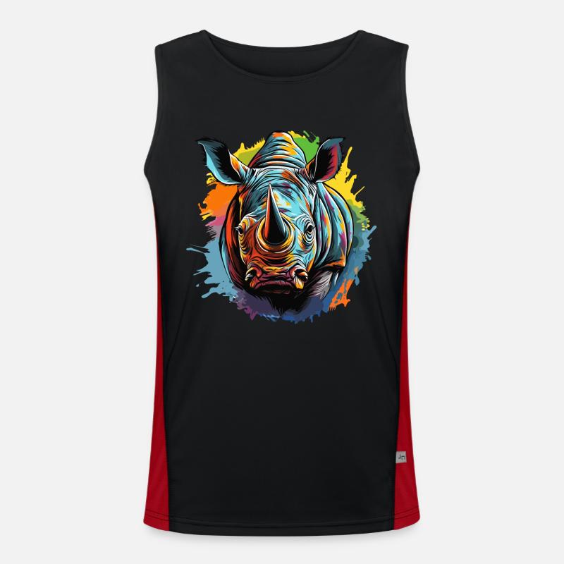 Rhinocéros coloré Débardeur respirant contrasté Homme 