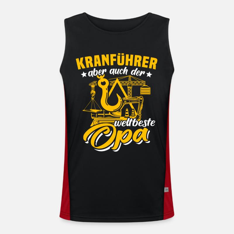 Kranführer Opa Kranfahrer Grossvater Funktionelles Kontrast-Tank Top für Männer 