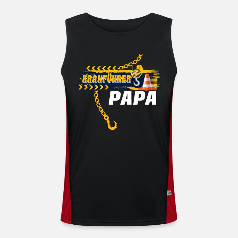 Kranführer Papa Kranfahrer Vater Funktionelles Kontrast-Tank Top für Männer 