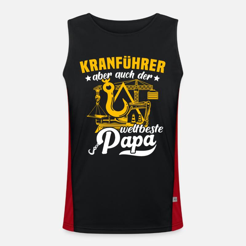 Kranführer Papa Kranfahrer Vater Funktionelles Kontrast-Tank Top für Männer 