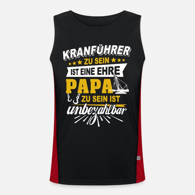 Kranführer Papa Kranfahrer Vater Funktionelles Kontrast-Tank Top für Männer 