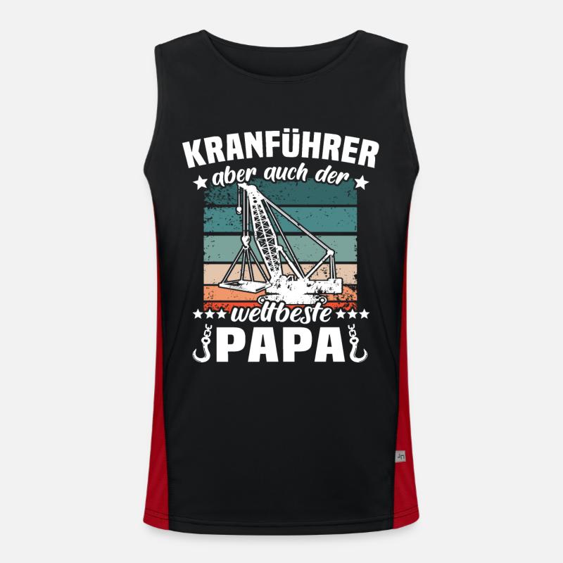 Kranführer Papa Kranfahrer Vater Funktionelles Kontrast-Tank Top für Männer 