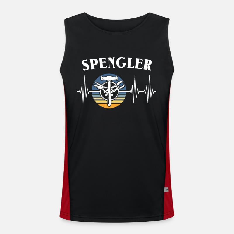 Spengler ECG Bauspengler - Men's Functional Contrast Tank Top  - black/red