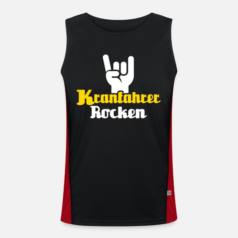 Kranführer Sprüche Kranfahrer Spruch Funktionelles Kontrast-Tank Top für Männer 