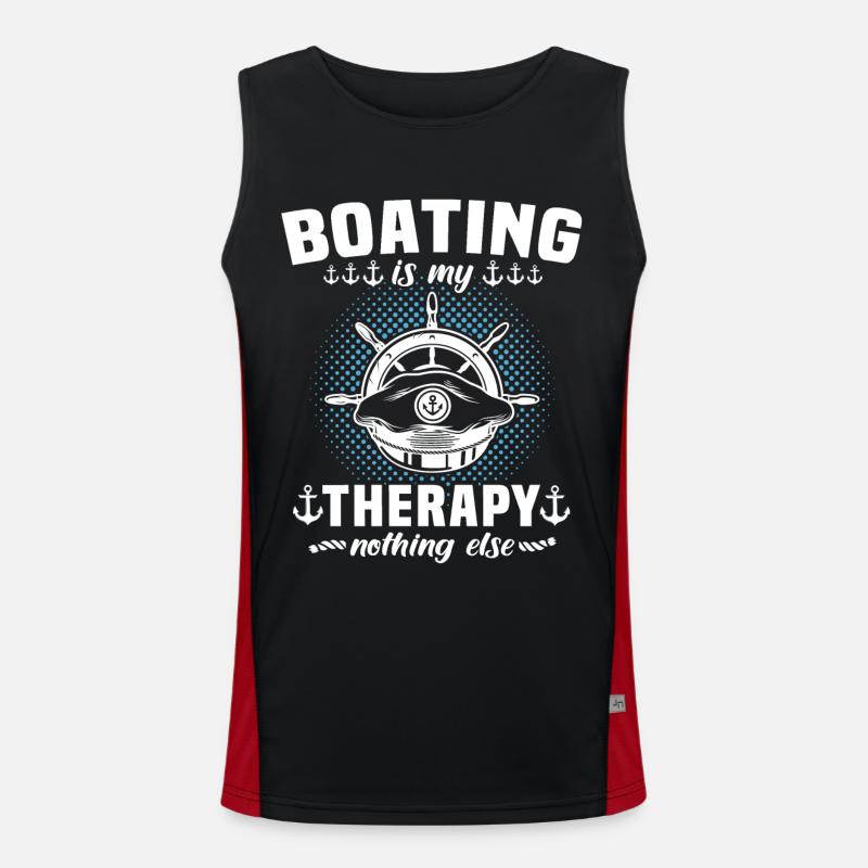 Captain Boating Therapy Funktionelles Kontrast-Tank Top für Männer 