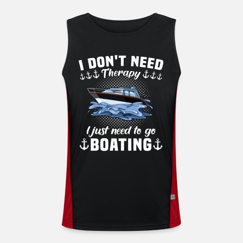 Captain Boating Therapy Funktionelles Kontrast-Tank Top für Männer 
