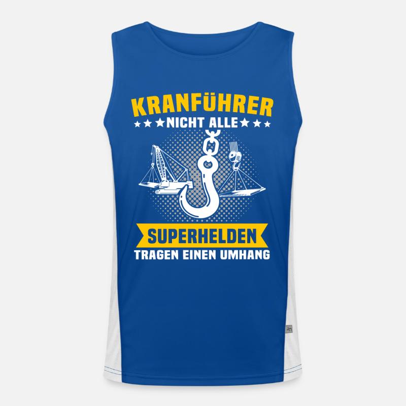 Kranfahrer Beruf Kranführer Sprüche Funktionelles Kontrast-Tank Top für Männer 