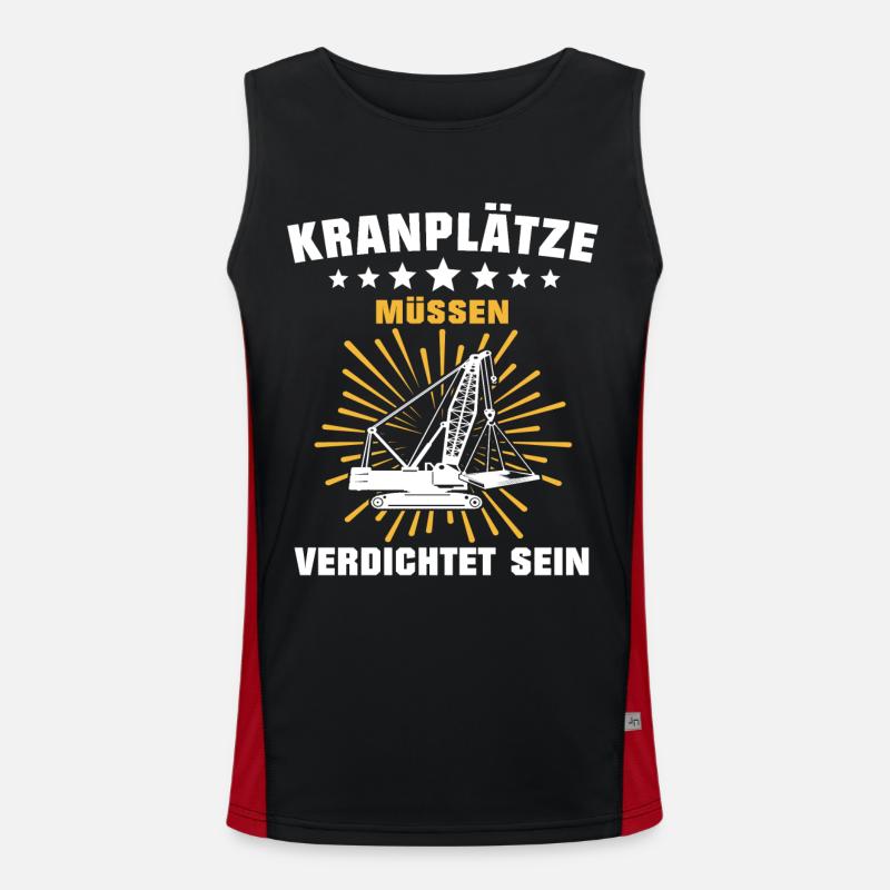 Kranfahrer Beruf Kranführer Sprüche Funktionelles Kontrast-Tank Top für Männer 