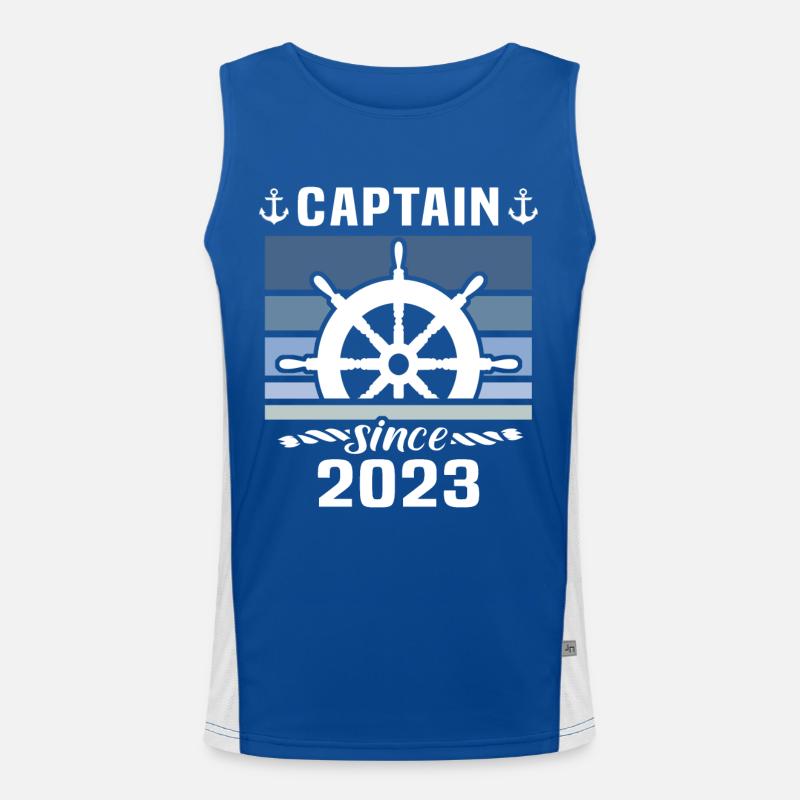Captain 2023 boat license boat Men's Functional Contrast Tank Top 