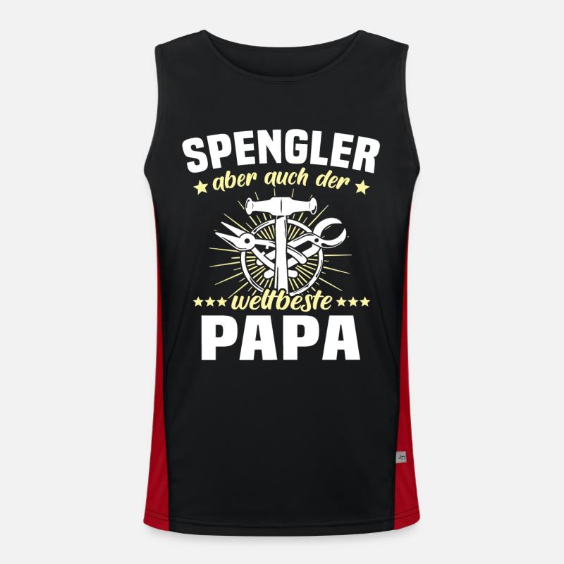 Bauspengler Papa Spengler Funktionelles Kontrast-Tank Top für Männer 