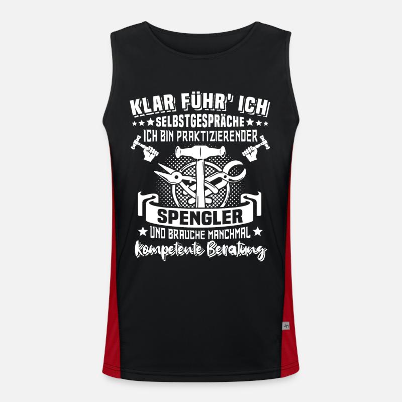 Spengler Beruf Bauspengler Sprüche Funktionelles Kontrast-Tank Top für Männer 