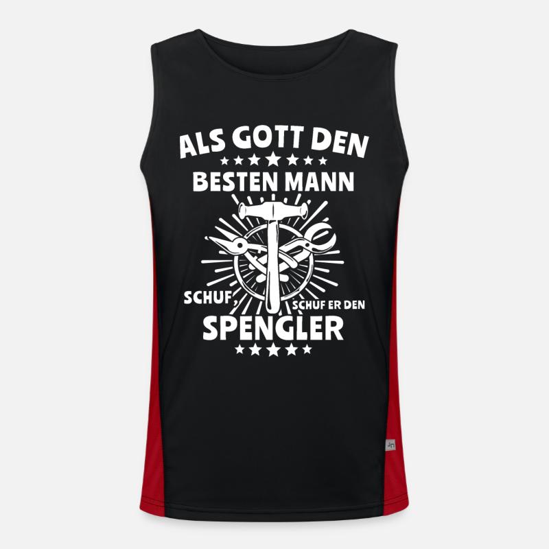 Spengler Beruf Bauspengler Sprüche Funktionelles Kontrast-Tank Top für Männer 