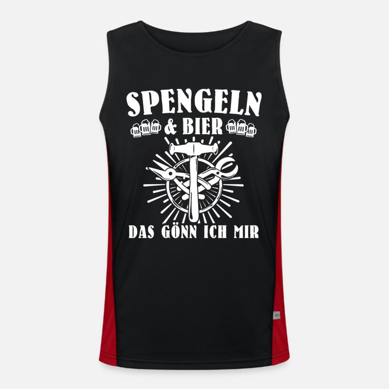 Spengler Beruf Bauspengler Sprüche Funktionelles Kontrast-Tank Top für Männer 