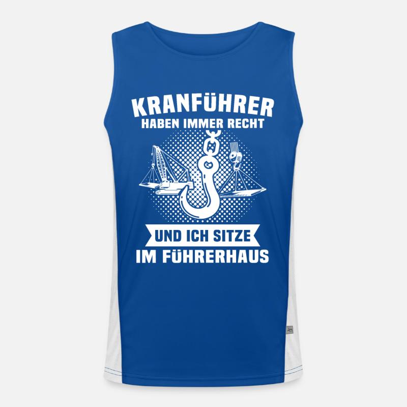 Kranfahrer Kranführer Kran Fahren Funktionelles Kontrast-Tank Top für Männer 