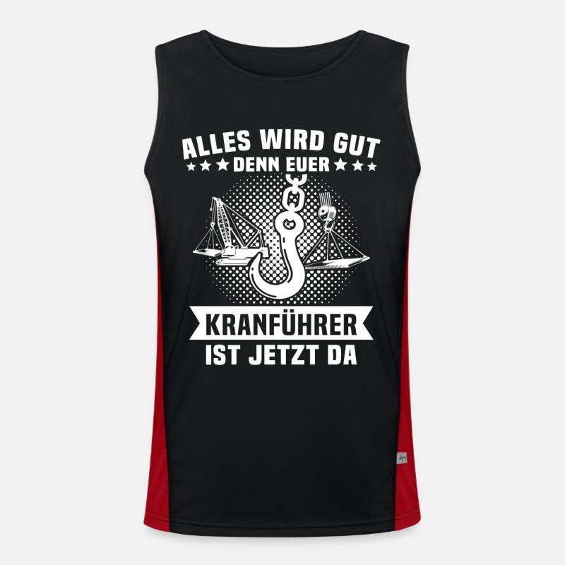 Kranfahrer Kranführer Kran Fahren Funktionelles Kontrast-Tank Top für Männer 