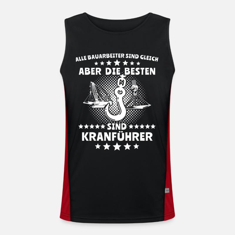 Kranfahrer Kranführer Kran Fahren Funktionelles Kontrast-Tank Top für Männer 