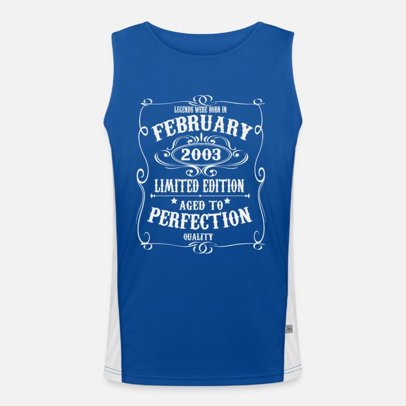 Février 2003 Année Anniversaire Retro Cadeau Débardeur respirant contrasté Homme 