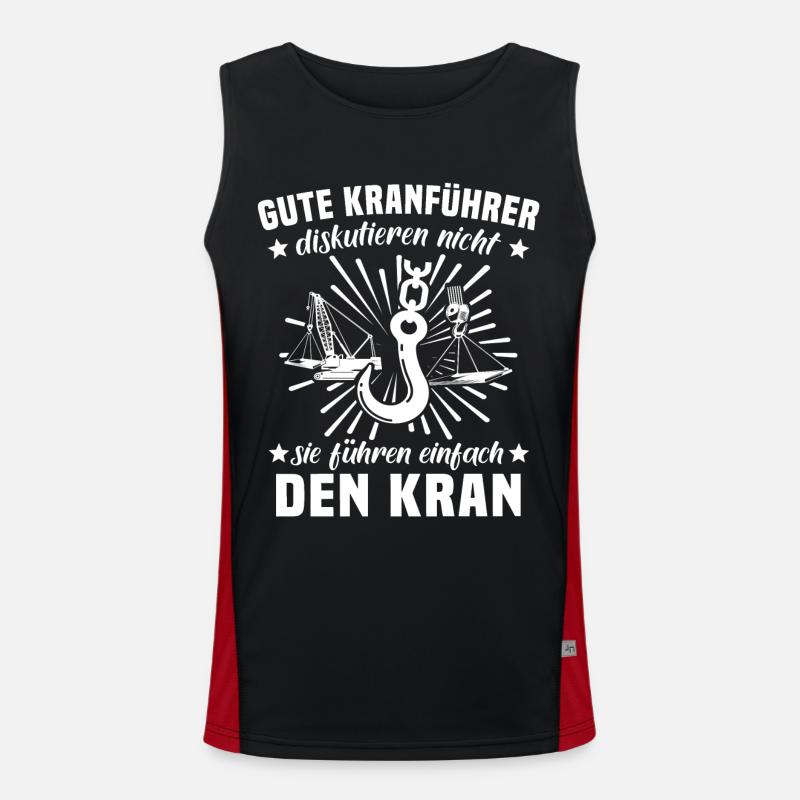 Kranfahrer Kranführer Kran Fahren Funktionelles Kontrast-Tank Top für Männer 