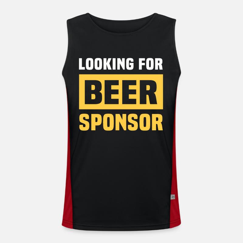 Bier Sponsor Trinksprüche Biertrinker Funktionelles Kontrast-Tank Top für Männer 
