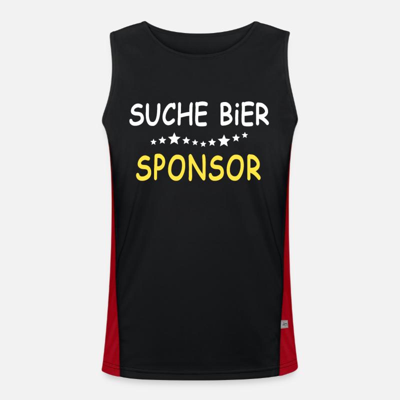 Bier Sprüche Trinksprüche Bierliebhaber Funktionelles Kontrast-Tank Top für Männer 