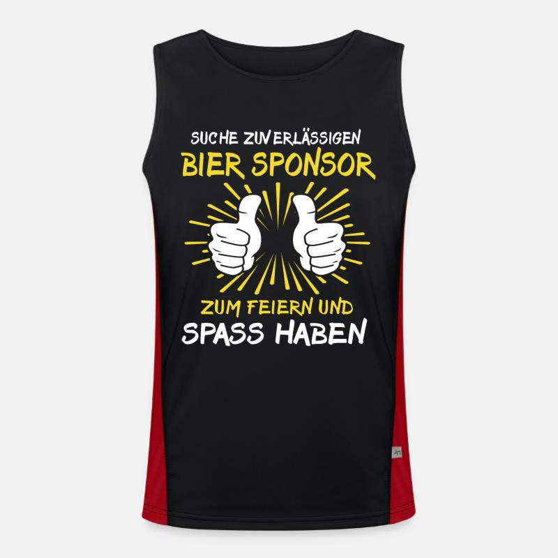 Bier Sprüche Trinksprüche Bierliebhaber Funktionelles Kontrast-Tank Top für Männer 