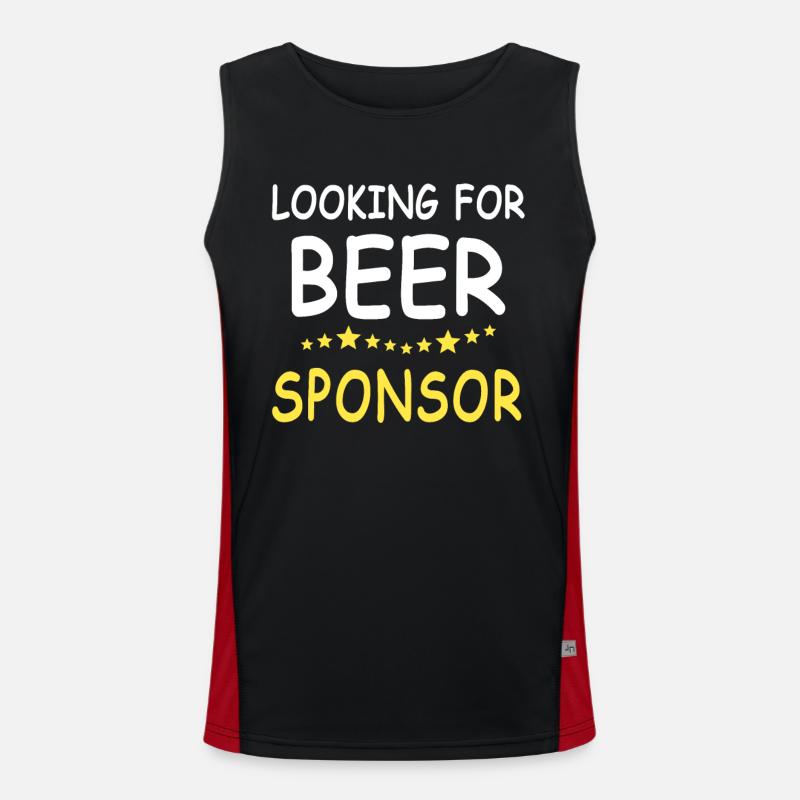 Bier Sprüche Trinksprüche Bierliebhaber Funktionelles Kontrast-Tank Top für Männer 