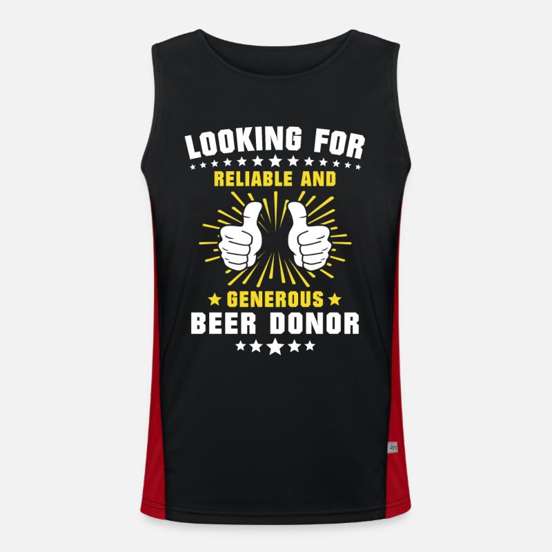 Bier Sprüche Trinksprüche Bierliebhaber Funktionelles Kontrast-Tank Top für Männer 