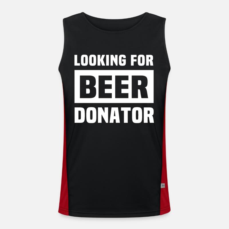 Biersprüche Trinken Bier Funktionelles Kontrast-Tank Top für Männer 