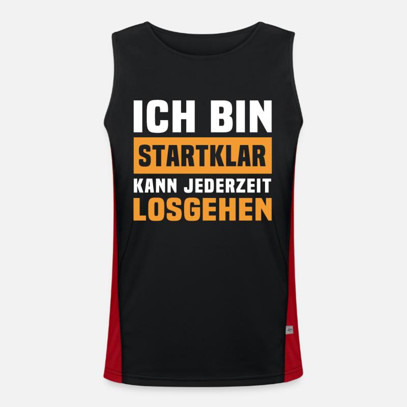 Bin Startklar Kann Losgehen Funktionelles Kontrast-Tank Top für Männer 