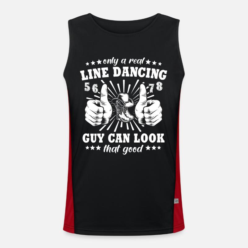 Line Dancing Guy Line Dance Funktionelles Kontrast-Tank Top für Männer 