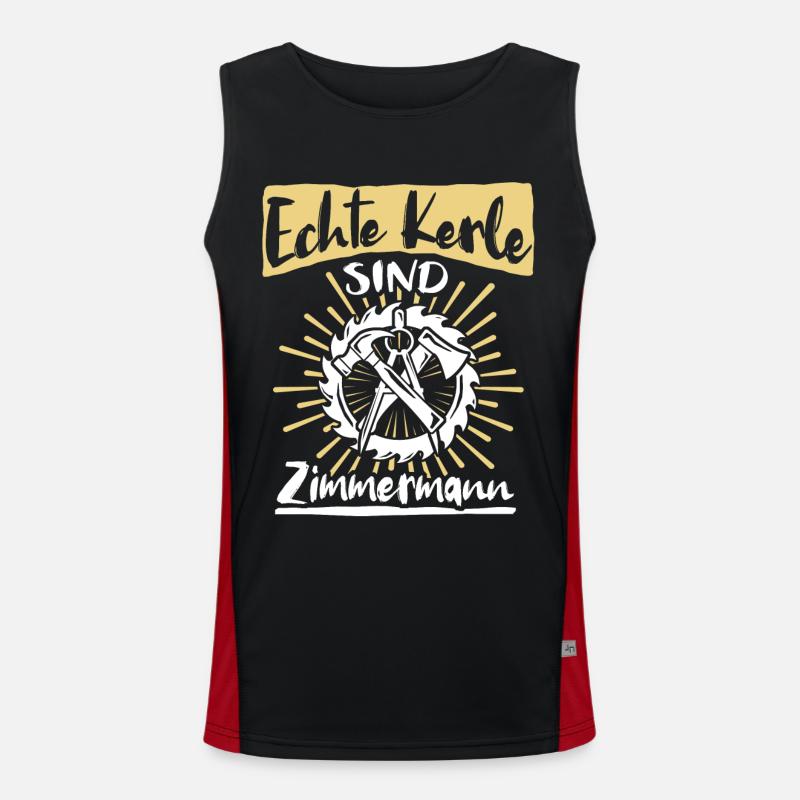 Zimmermann Sprüche Zimmern Zimmerer Funktionelles Kontrast-Tank Top für Männer 