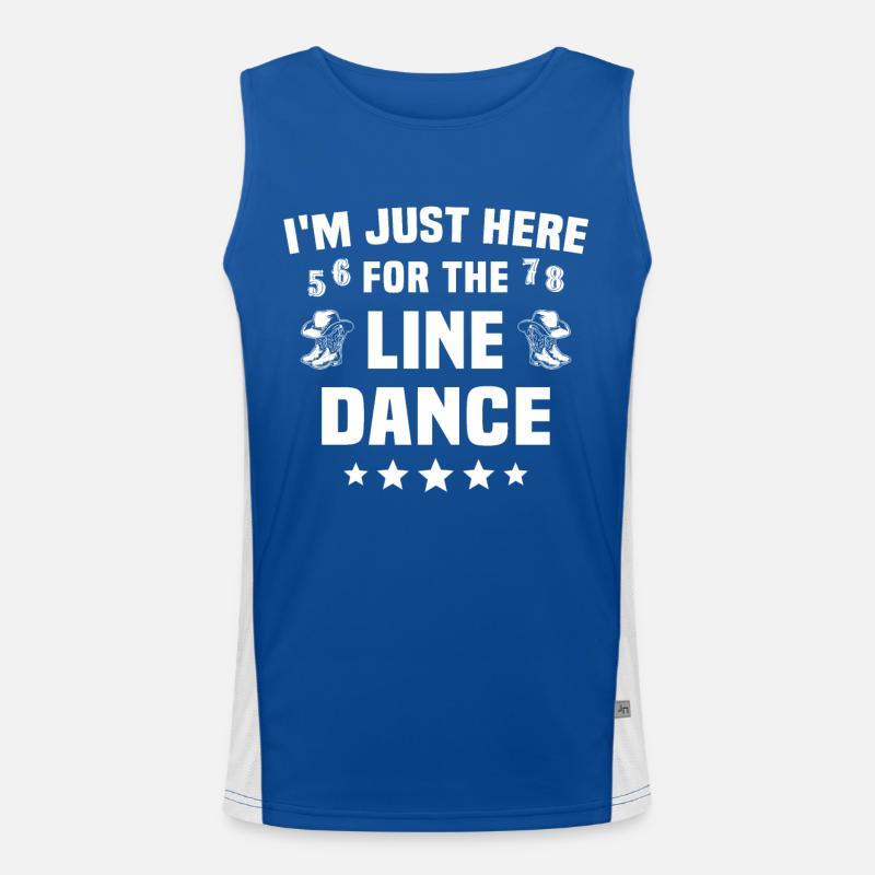 Line Dancing Gift Men's Functional Contrast Tank Top 