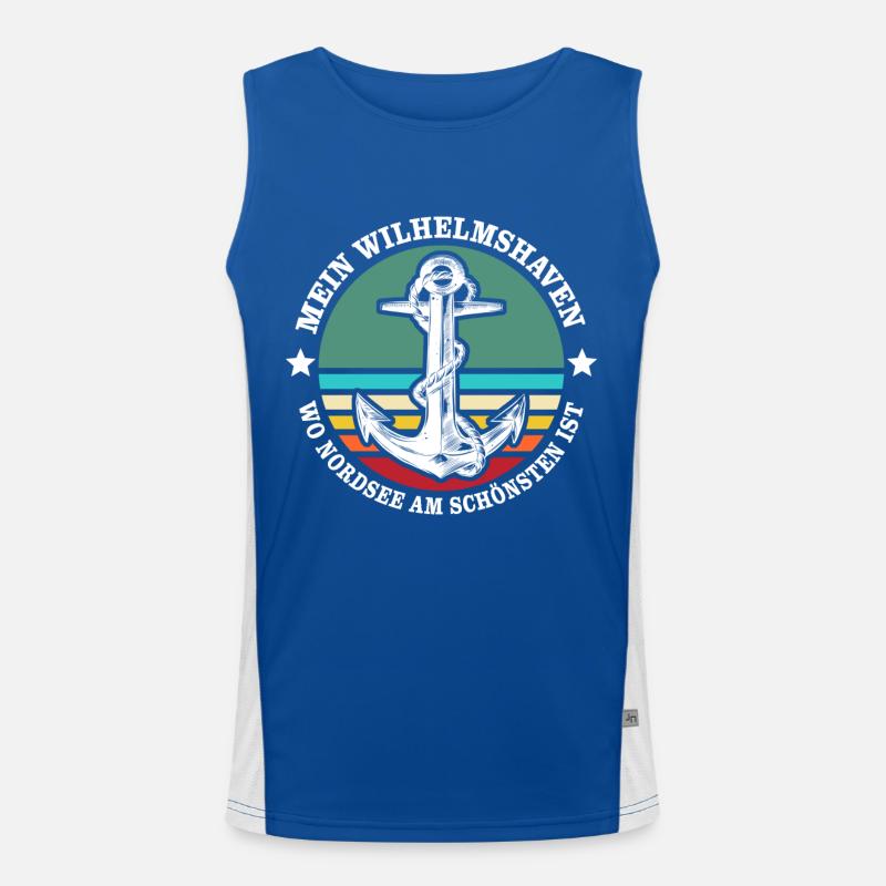 Wilhelmshaven Sprüche Wilhelmshavener Geschenk Funktionelles Kontrast-Tank Top für Männer 