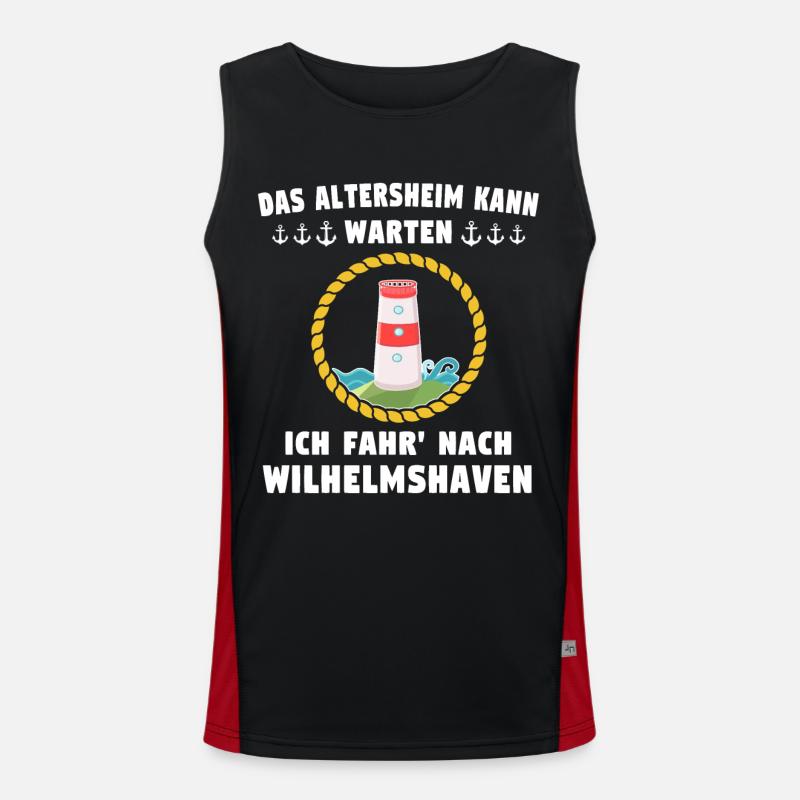 Wilhelmshaven Sprüche Wilhelmshavener Geschenk Funktionelles Kontrast-Tank Top für Männer 