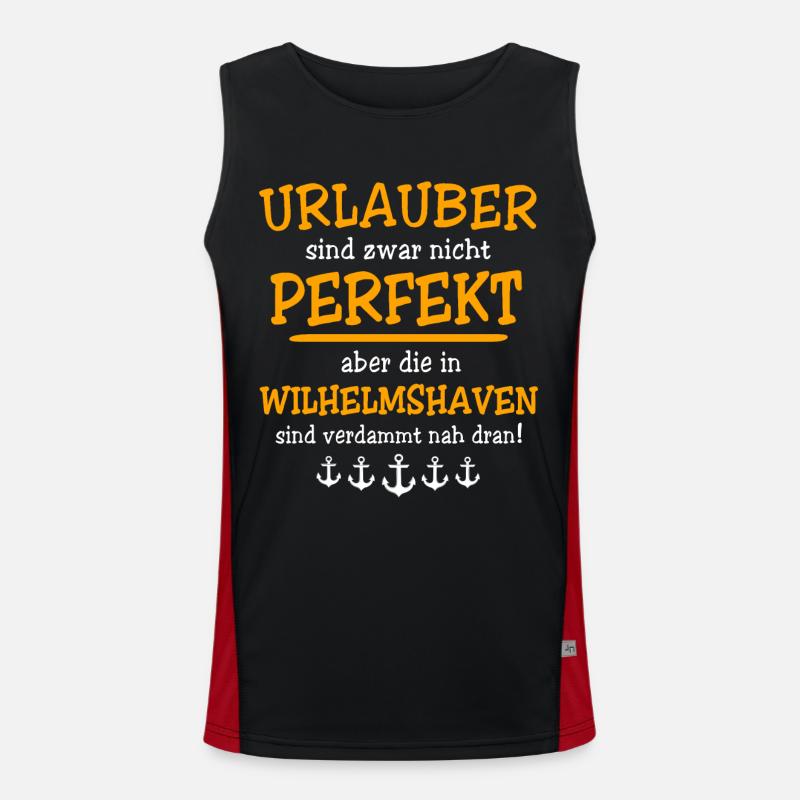 Wilhelmshaven Sprüche Wilhelmshavener Geschenk Funktionelles Kontrast-Tank Top für Männer 