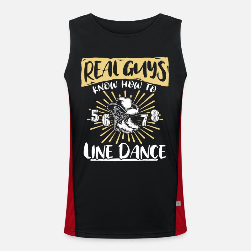 Line Dancing Guys Line Dance Funktionelles Kontrast-Tank Top für Männer 