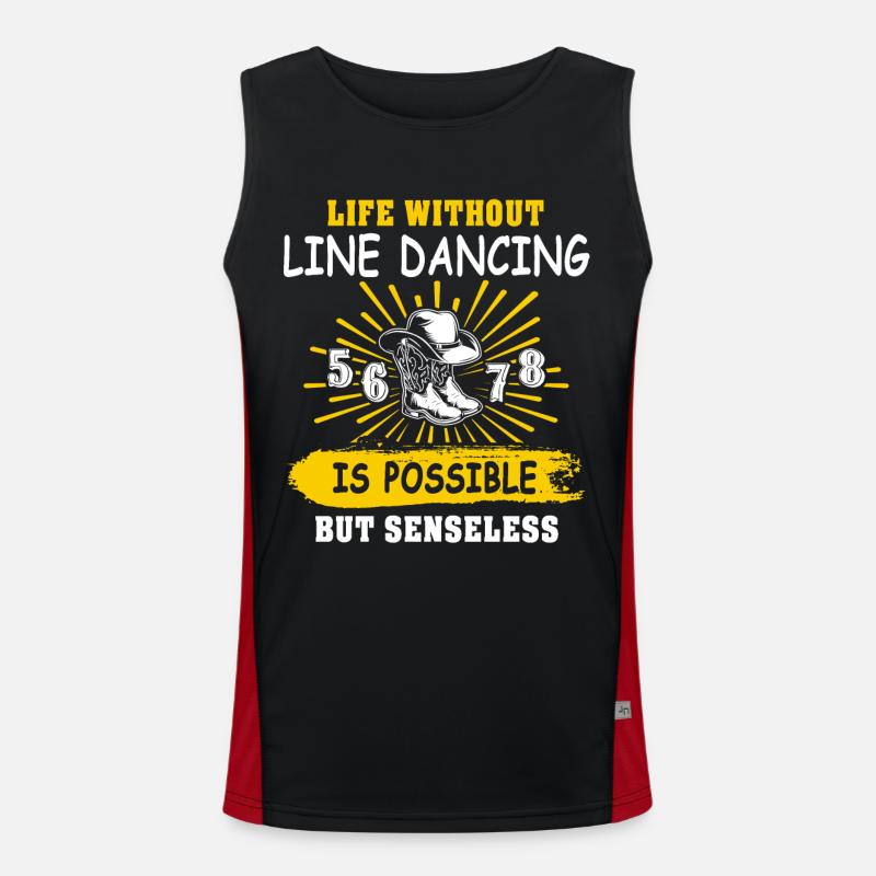 Line Dancing Line Dance Funktionelles Kontrast-Tank Top für Männer 