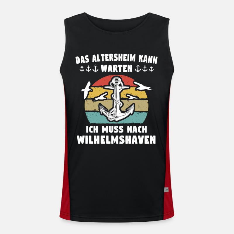 Wilhelmshaven Sprüche Wilhelmshavener Spruch Funktionelles Kontrast-Tank Top für Männer 