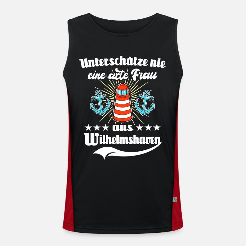 Wilhelmshaven Sprüche Wilhelmshavener Spruch Funktionelles Kontrast-Tank Top für Männer 