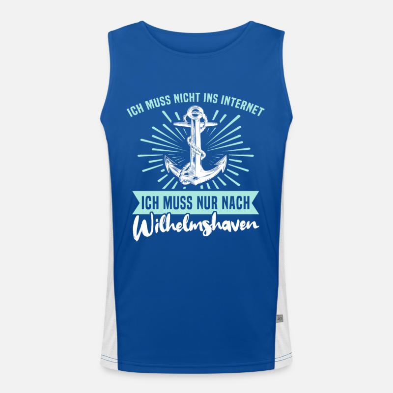 Wilhelmshaven Sprüche Wilhelmshavener Spruch Funktionelles Kontrast-Tank Top für Männer 
